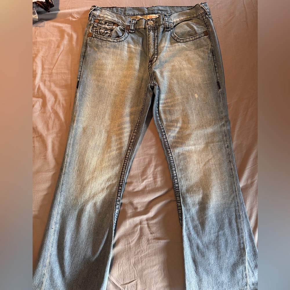 True Religion Men's Light Blue Jeans